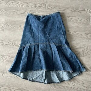 Low-rise Jean Midi Skirt
